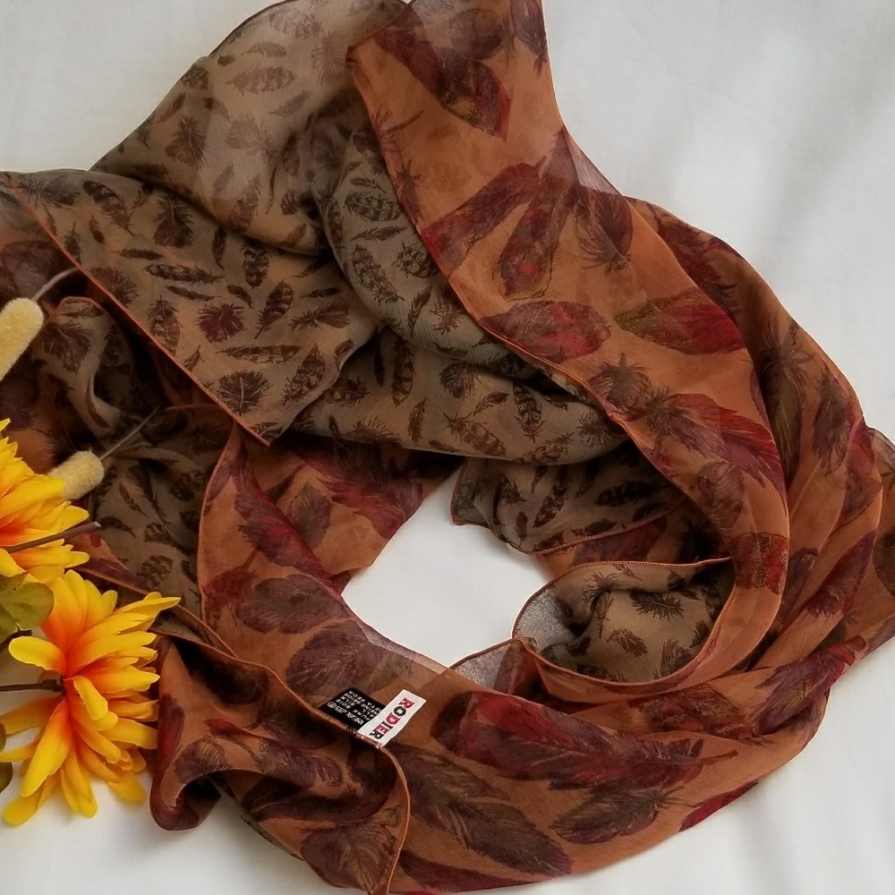 VTG *RODIER 💯% SILK reversable Scarf